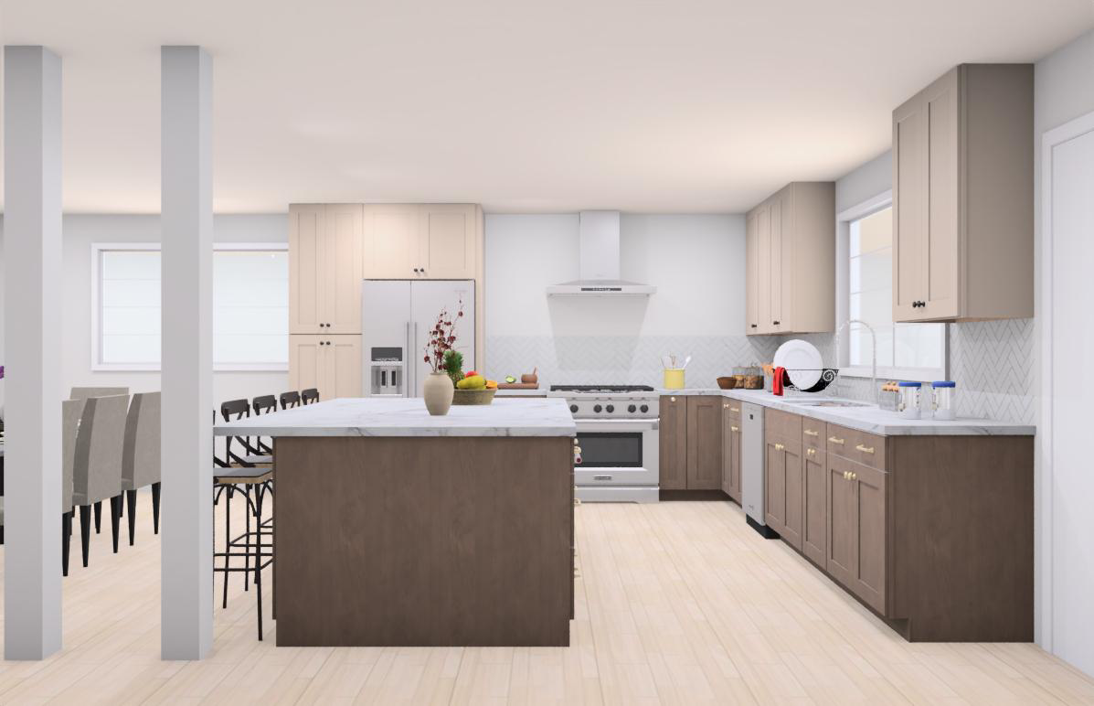 Daisy 3D view of the finished kitchen
